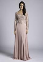 Lara Dresses - 33625 Sheer Long Sleeved Embellished Gown