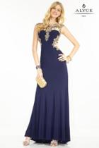 Alyce Paris - 1097 Sheer Embellished Fitted Evening Dress