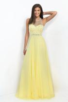 Blush - Embellished Halter Neck Chiffon A-line Gown 11053