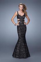 La Femme - 20824 Cut Out Lace Mermaid Gown