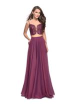 La Femme - 25830 Two Piece Beaded Lace Chiffon A-line Dress