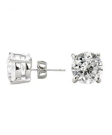 Cz By Kenneth Jay Lane - 7cttw Classic Stud Earring