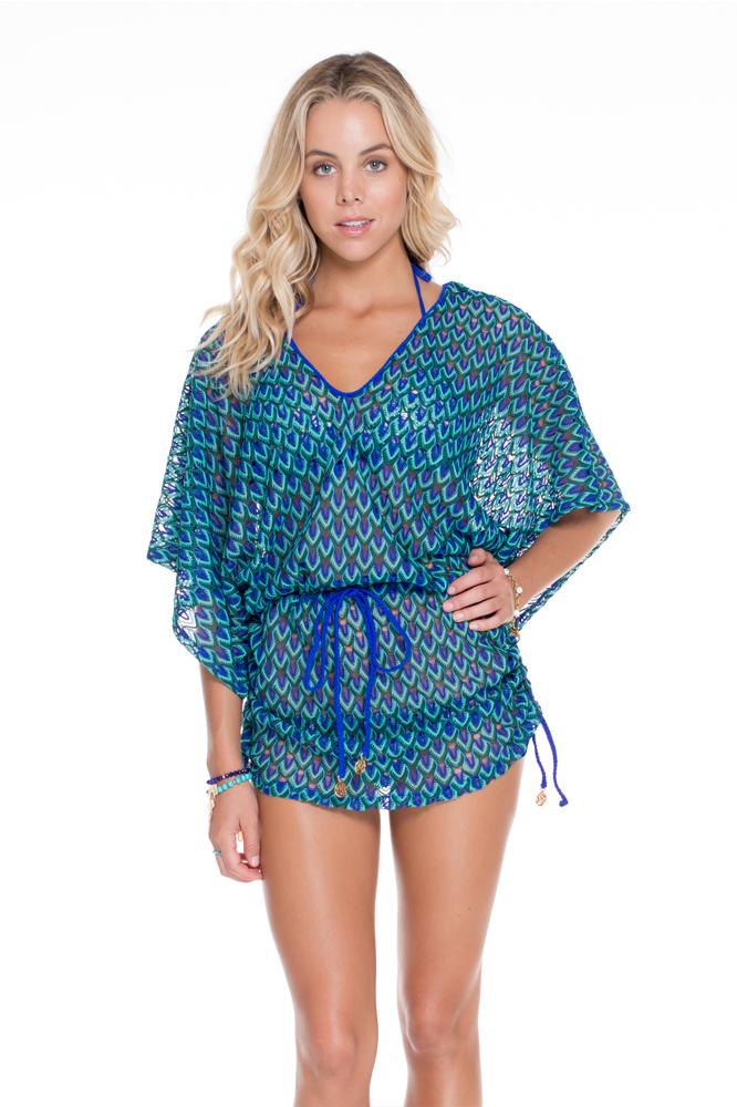 Luli Fama - Cabana V-neck Dress In Electric Blue (l470976)