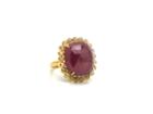 Tresor Collection - Ruby With Organic Diamonds Cocktail Ring In 18k Yellow Gold