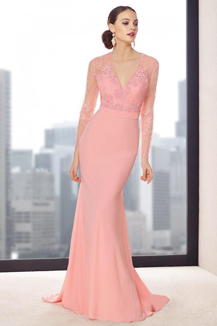 Alyce Paris Jean De Lys - 29693 Sheer Long Sleeved Lace Evening Gown