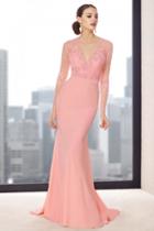 Alyce Paris Jean De Lys - 29693 Sheer Long Sleeved Lace Evening Gown