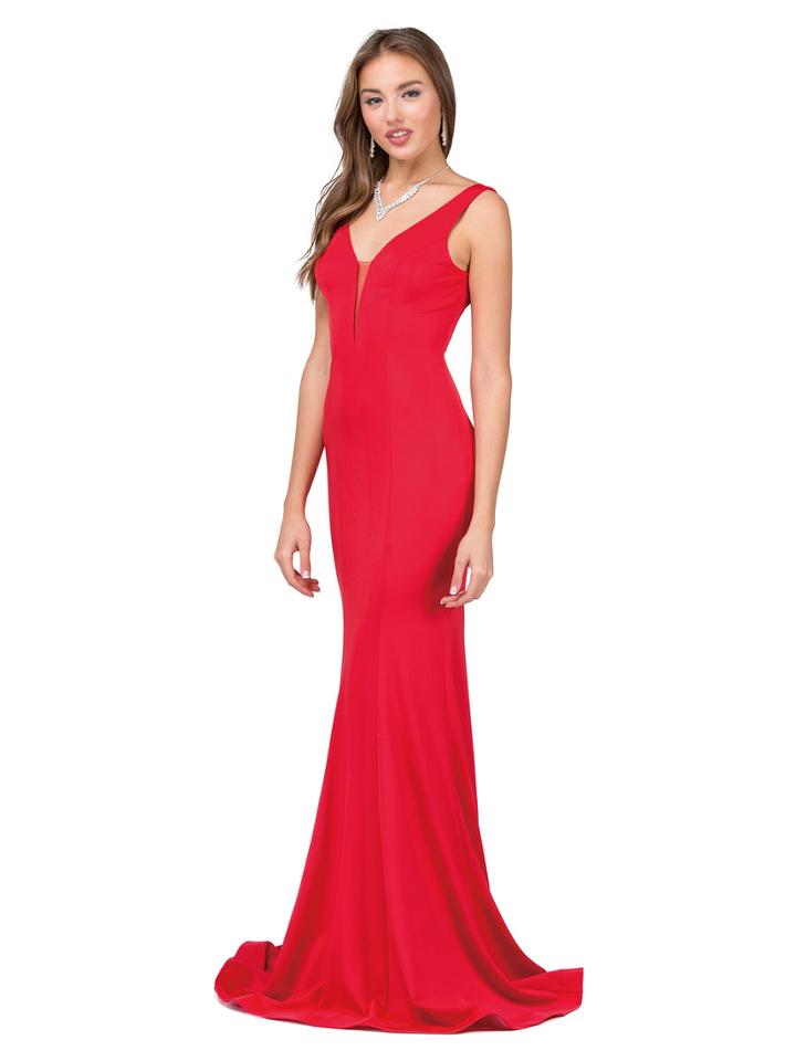 Dancing Queen - Sleeveless Plunging Fitted Mermaid Dress