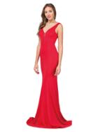 Dancing Queen - Sleeveless Plunging Fitted Mermaid Dress