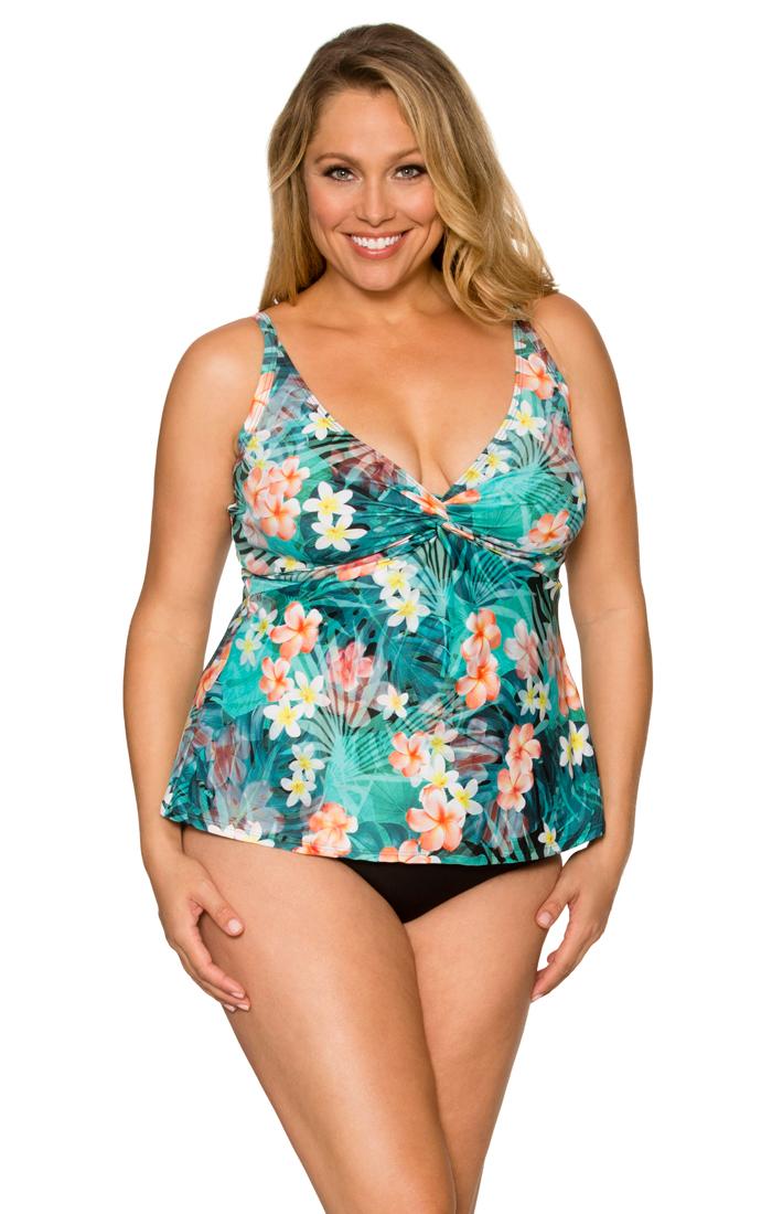 Curve Swimwear Tropical Oasis 377e/f Underwire Twist Tankini Top