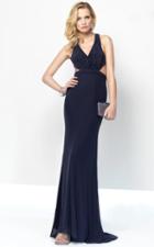 Alyce Paris B'dazzle - 35771 Shirred V-neck Grecian Gown