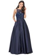 Dancing Queen - Beaded Bateau Pleated Evening Gown