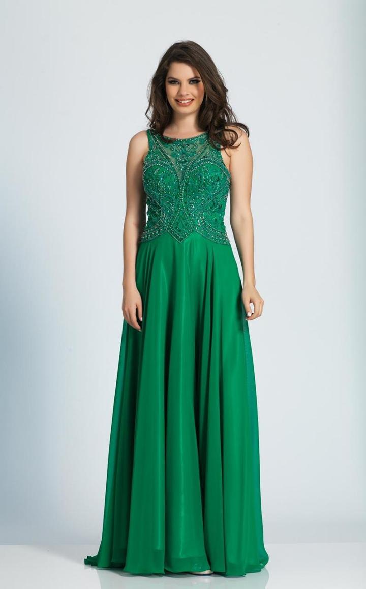 Dave & Johnny - A4763 Beaded Bateau A-line Dress