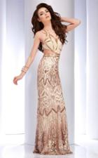 Clarisse - 2849 Shimmering Sequins Cutout Detail Gown