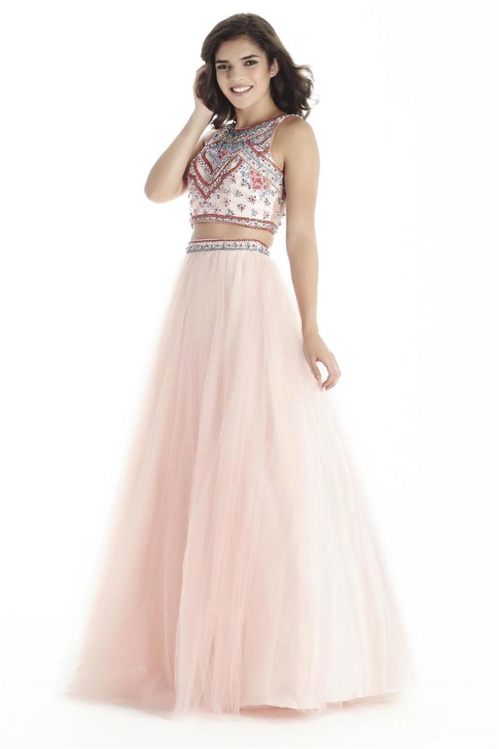 Jolene Collection - 17069 Two Piece Beaded Jewel Neck Ballgown