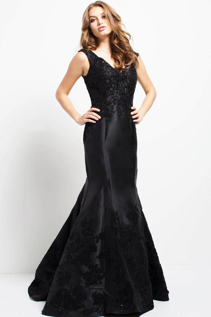 Jovani - 50082 Lace V-neck Mermaid Dress