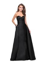 La Femme - 25738 Strapless Ruched Pleated Evening Gown