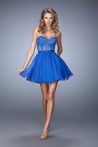 La Femme - 22049 Embroidered Sweetheart A-line Dress