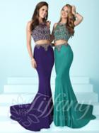 Tiffany Homecoming - Two-piece Long Prom Dress With Open Back 16251