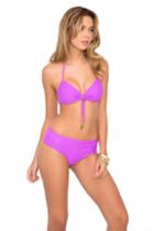Luli Fama - Cosita Buena Molded Push Up Bandeau Halter In Purple Ocean (l176435)