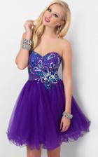 Blush - Strapless Sequined Short Dress 9414