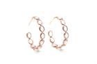 Tresor Collection - 18k Yellow Gold Large Hoop Earrings In Rose Quartz