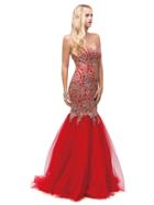 Dancing Queen - Lavishly Beaded Embroidered Sweetheart Mermaid Gown 9932