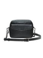 Mofe Handbags - Orenda Dual Compartment Crossbody Black/gunmetal / Genuine Leather