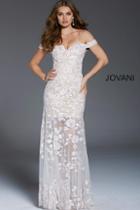 Jovani - 55716 Off-shoulder Fitted Evening Dress