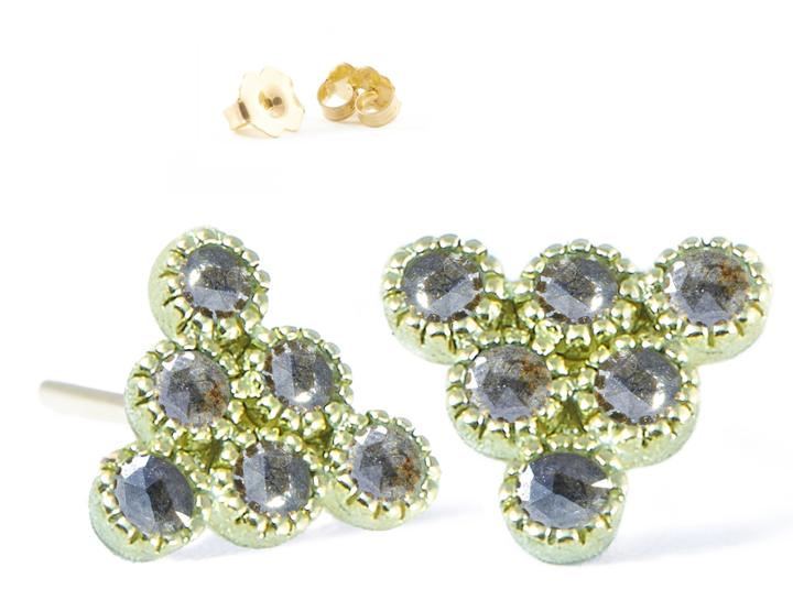 Nina Nguyen Jewelry - Rose Cut Diamond Gold Studs