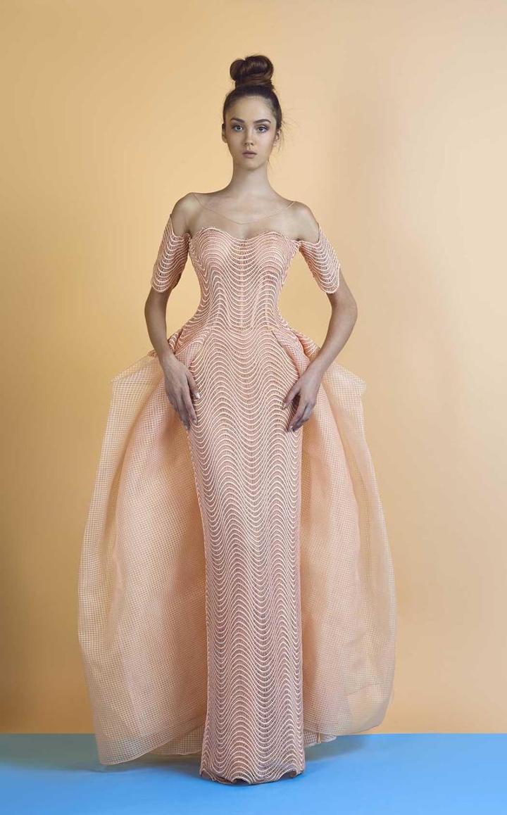 Beside Couture - Bc1210 Embroidered Illusion Bateau Dress