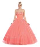 May Queen - Princess-inspired Floral Jeweled Sweetheart Ball Gown Mq586