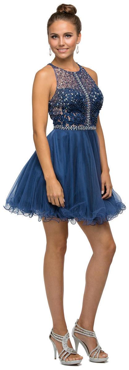 Racerback Short Babydoll Homecoming Party Dress