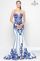 Alyce Paris Black Label - 5821 Dress In Ivory-royal