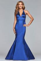 Faviana - 10082 Beaded Halter Lace Mermaid Gown