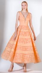 Saiid Kobeisy - 3445 Tulle And Brocade Deep V-neck A-line Dress