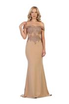 May Queen - Off Shoulder Lace Ornate Trumpet Gown