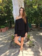 Wolf Romper In Black