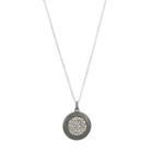 Ashley Schenkein Jewelry - Brooklyn Large Oxidized Disc W/ Inner Diamond Disc Necklace