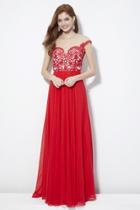 Angela And Alison - 81124 Bead Embroidered Illusion Jewel A-line Dress