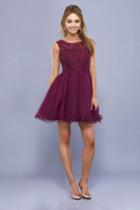 Nox Anabel - 6351 Beaded Ruffled Cocktail Dress