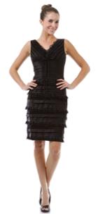 May Queen - Mq 681 Rosette Accented Fringe Dress