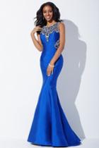 Jovani - Jvn33914 Beaded Bateau Fitted Trumpet Gown