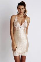 Baccio Couture - Becky Sequin Painted Short White