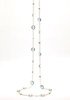 Tresor Collection - Sky Blue Topaz Oval Long Necklace In 18k Yellow Gold