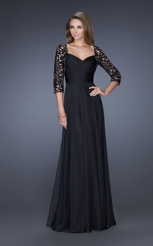 La Femme - 19149 Classy Lace And Chiffon Evening Gown