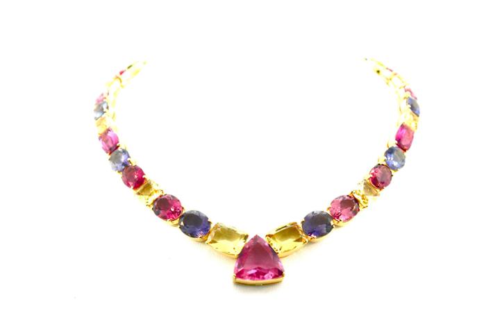 Tresor Collection - Multicolor Tourmaline Necklace In 18k Yellow Gold
