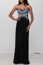 Jovani - Multi Floral Sweetheart Chiffon Dress Jvn50057