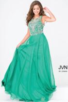 Jovani - Embellished Bodice Chiffon Prom Dress Jvn48709
