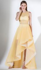 Saiid Kobeisy - 3438 Brocade And Tulle Bateau High Low A-line Dress
