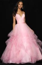 Madison James - 18-707 Jewel Ornate Lace Bodice Cascading Ballgown